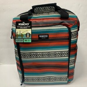 Igloo MaxCold 30 Can Backpack Cooler Tote Bag Soft Side Western Print NWT